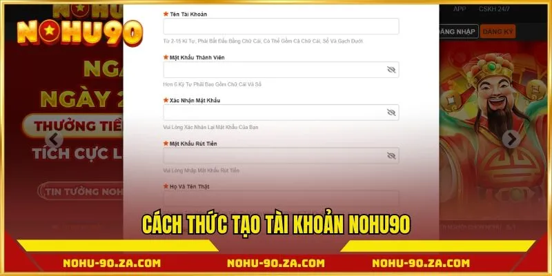Cách thức tạo tài khoản game bet đã được nhà cái NOHU90 tối giản tuyệt đối